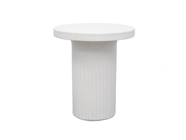 ROMA CONCRETE SIDE TABLE IN WHITE