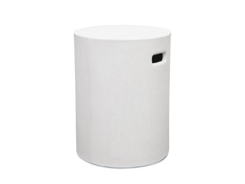 WHITE CONCRETE PIPE SIDE TABLE / STOOL