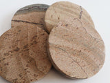 MARBLE ROUND COASTERS PINK TAUPE - SET OF 4