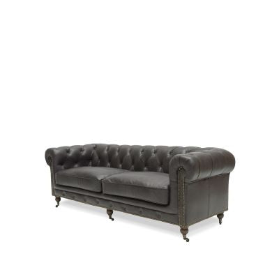STANHOPE 3 SEATER CHESTERFIELD - ONYX