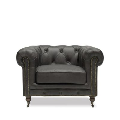 STANHOPE CHESTERFIELD ARMCHAIR - ONYX